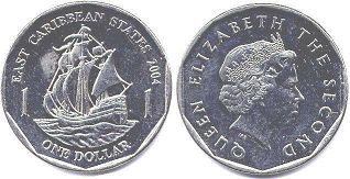 монета Восточно-Карибcкие Государства 1 доллар 2004