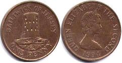 монета Джерси 1 пенни 1994