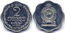 монета Цейлон 2 цента 1978