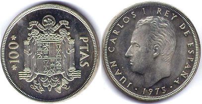 монета Испания 100 песет 1975 (1976)