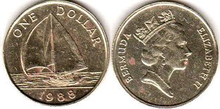 монета Бермуды 1 доллар 1988