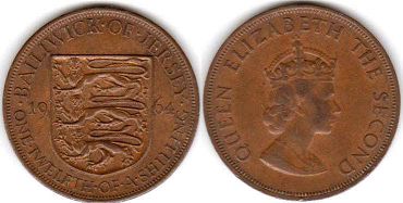 монета Джерси 1/12 шиллинга 1964