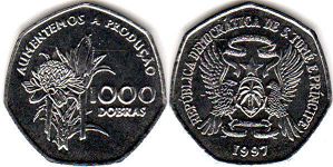 монета Сан-Томе и Принсипи 1000 добр 1997