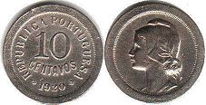 монета Португалия 10 сентаво 1920
