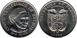 монета Панама 5 сентесимо 2006