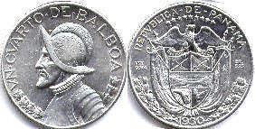 монета Панама 1/4 бальбоа 1930